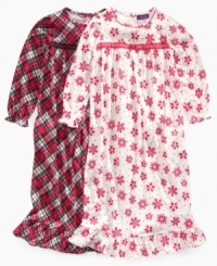 Sugar plums will dance in her head when she's off dreaming in one of these lovely flannel gowns from So Jenni. Sugar plums will dance in her head when she's off dreaming in one of these lovely flannel gowns from So Jenni.