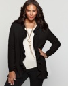 Cozy up in the elegant warmth of Charter Club's plus size cashmere cardigan, beautifully accented by romantic ruffles.