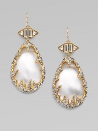 From the Lucite Collection. An elegant design featuring goldtone vines encrusted with Swarovski crystals framing a beautiful, hand-crafted teardrop-shaped lucite stone. GoldtoneSwarovski crystalsHand-crafted luciteDrop, about 2½14k gold French wire backMade in USA From the Lucite Collection. An elegant design featuring goldtone vines encrusted with Swarovski crystals framing a beautiful, hand-crafted teardrop-shaped lucite stone. GoldtoneSwarovski crystalsHand-crafted luciteDrop, about 2½14k gold French wire backMade in USA