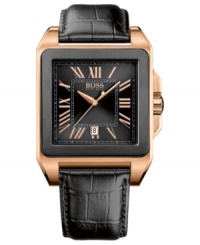 Stay up to date on the hottest watch trends with this rose-gold tone watch from Hugo Boss. Stay up to date on the hottest watch trends with this rose-gold tone watch from Hugo Boss.