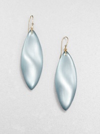 From the Lucite Collection. Elegantly understated leaf-shaped drops of hand-painted, hand-sculpted Lucite are striking in their simplicity.LuciteGoldtoneLength, about 2.75Ear wireMade in USA