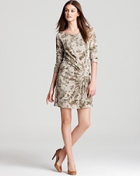 It's all about the details. This Thakoon Addition dress features a chic, banded detail at the hip that flatters the silhouette. Compliment the camo print with a gold necklace for a lovely look that will take you from desk to dinner.