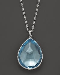 A blue topaz teardrop pendant necklace in sterling silver from Ippolita. A blue topaz teardrop pendant necklace in sterling silver from Ippolita.