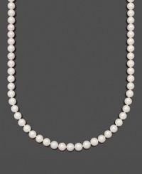 A simple strand of elegance. Polish your look with lovely A+ Akoya cultured pearls (8-8-1/2 mm) by Belle de Mer. Crafted in 14k gold. Approximate length: 16 inches. A simple strand of elegance. Polish your look with lovely A+ Akoya cultured pearls (8-8-1/2 mm) by Belle de Mer. Crafted in 14k gold. Approximate length: 16 inches.