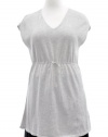 Eileen Fisher Pearl Grey Organic Cotton Knit V-Neck Sleeveless Tunic Top 1X