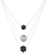 Kenneth Cole New York Holiday Boxed Silver Glitter and Navy Blue Cherry Bead 3 Row Necklace Kenneth Cole New York Holiday Boxed Silver Glitter and Navy Blue Cherry Bead 3 Row Necklace