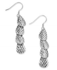 Add a touch of sparkle. Giani Bernini's four-tier drop earrings features a sparkle cut for extra shine. Set in sterling silver. Approximate drop: 2 inches. Approximate width: 1/4 inch. Add a touch of sparkle. Giani Bernini's four-tier drop earrings features a sparkle cut for extra shine. Set in sterling silver. Approximate drop: 2 inches. Approximate width: 1/4 inch.