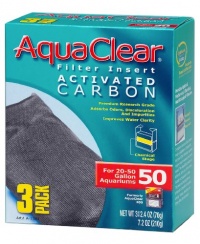 Aquaclear Activated Carbon Insert, 50-Gallon Aquariums, 3-Pack Aquaclear Activated Carbon Insert, 50-Gallon Aquariums, 3-Pack