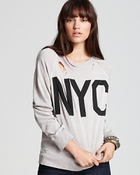 In a nod to our fashion capital, this easy-going WILDFOX sweatshirt is embellished with a cool NYC graphic. Pair with equally neat sweatpants of the same design. In a nod to our fashion capital, this easy-going WILDFOX sweatshirt is embellished with a cool NYC graphic. Pair with equally neat sweatpants of the same design.