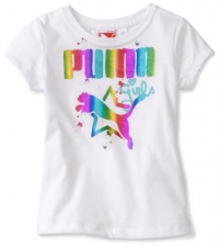 Puma - Kids Girls 2-6X Lit Rainbow Tee, White, 5 Puma - Kids Girls 2-6X Lit Rainbow Tee, White, 5