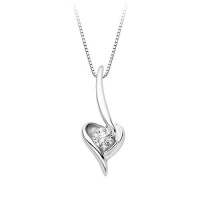 1/8 ct. Diamond Sirena Heart Pendant in 14K White Gold