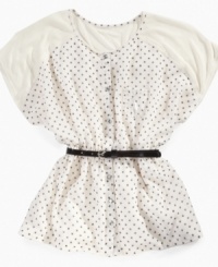 Step-up style. A dainty belt and pretty print on this tunic from Baby Phat will bring the perfect style that leaves her with stars in her eyes. Step-up style. A dainty belt and pretty print on this tunic from Baby Phat will bring the perfect style that leaves her with stars in her eyes.