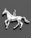 A reminder of childhood dreams. This beautiful horse charm by Rembrandt is crafted in sterling silver. Approximate width: 1-1/4 inches.