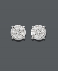 A simple accessory that makes a fabulous impact. Sparkling stud earrings are a must-have for every woman's jewelry collection. A 14k white gold prong setting shines with the addition of round-cut diamonds (1/5 ct. t.w.) in a circular pattern. Approximate diameter: 5-2/10 mm. A simple accessory that makes a fabulous impact. Sparkling stud earrings are a must-have for every woman's jewelry collection. A 14k white gold prong setting shines with the addition of round-cut diamonds (1/5 ct. t.w.) in a circular pattern. Approximate diameter: 5-2/10 mm.
