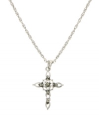 Show your faith in style with a little extra shine. Vatican pendant features an intricate cross decorated with round-cut marcasite accents. Setting and chain crafted in silver tone mixed metal. Approximate length: 18 inches. Approximate drop: 1 inch. Show your faith in style with a little extra shine. Vatican pendant features an intricate cross decorated with round-cut marcasite accents. Setting and chain crafted in silver tone mixed metal. Approximate length: 18 inches. Approximate drop: 1 inch.