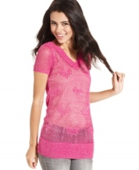Love this sweater from oh!MG for it's cute open-knit design and comfy fit! Layer it over a tank for a look you're sure to heart! (Clearance) Love this sweater from oh!MG for it's cute open-knit design and comfy fit! Layer it over a tank for a look you're sure to heart! (Clearance)