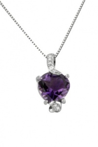 Effy Jewlery 14K White Gold Amethyst & Diamond Pendant, 1.36 TCW Effy Jewlery 14K White Gold Amethyst & Diamond Pendant, 1.36 TCW