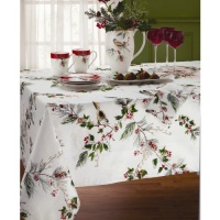 Lenox Winter Song 60-Inch by 120-Inch Oblong/Rectangle Tablecloth, Off White Lenox Winter Song 60-Inch by 120-Inch Oblong/Rectangle Tablecloth, Off White