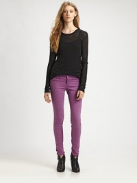 Take a break from traditional denim with leggings-style jeans in your favorite hue. THE FITRise, about 8Inseam, about 30THE DETAILSButton closureZip flyFive-pocket styleCotton/modal/polyurethaneMachine washMade in USA of imported fabricModel shown is 5'10 (177cm) wearing US size 4. Take a break from traditional denim with leggings-style jeans in your favorite hue. THE FITRise, about 8Inseam, about 30THE DETAILSButton closureZip flyFive-pocket styleCotton/modal/polyurethaneMachine washMade in USA of imported fabricModel shown is 5'10 (177cm) wearing US size 4.