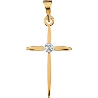 Genuine IceCarats Designer Jewelry Gift 14K Yellow/White Gold Cross Pendant W/Diamond. 17.00X11.00 Mm Cross Pendant W/Diamond In 14K Yellow/White Gold Genuine IceCarats Designer Jewelry Gift 14K Yellow/White Gold Cross Pendant W/Diamond. 17.00X11.00 Mm Cross Pendant W/Diamond In 14K Yellow/White Gold
