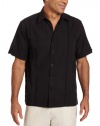 Cubavera Men's Short Sleeve Tuck Stitch Shirt