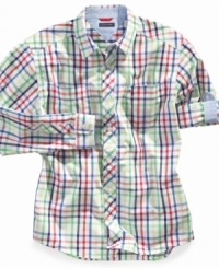 It's time to amp up his preppy factor with Tommy Hilfiger's timeless take on the classic plaid shirt. It's time to amp up his preppy factor with Tommy Hilfiger's timeless take on the classic plaid shirt.