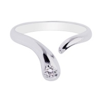 Sterling Silver Modern CZ Bypass Adjustable Toe Ring - JewelryWeb Sterling Silver Modern CZ Bypass Adjustable Toe Ring - JewelryWeb
