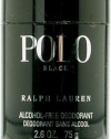 Polo Black by Ralph Lauren for Men, Alcohol-Free Deodorant, 2.6 Ounce