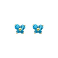 14K Yellow Gold December CZ Birthstone Butterfly Stud Earrings for Baby and Children (Deep Blue) 14K Yellow Gold December CZ Birthstone Butterfly Stud Earrings for Baby and Children (Deep Blue)