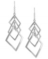 Make a connection with this pair of link earrings from Kenneth Cole New York. Crafted from silver-tone mixed metal, the set features connected squares stylishly dangling. Approximate drop: 3-1/2 inches.