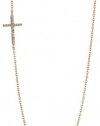 Mizuki 14k Side Cross Diamond Necklace, 16