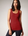 (H78017TC-XS) Magaschoni Signature Cashmere and Silk Ribbed Tank Top in Terracotta Size: XS