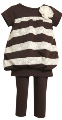 Bonnie Baby Baby-Girls Newborn Knit Top With Lace Insets And Banded Bottom With Legging Bonnie Baby Baby-Girls Newborn Knit Top With Lace Insets And Banded Bottom With Legging