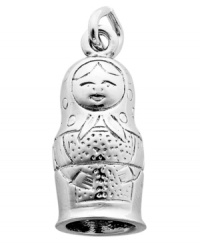 Fashionable folk art. Rembrandt's adorably intricate Matryoshka Doll charm is crafted from sterling silver and will make the perfect addition to your favorite charm bracelet or necklace. Approximate drop: 1 inch.