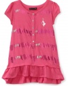 Baby Phat Girl's 7-16 Sequin Stripe Tee, Pink, Small