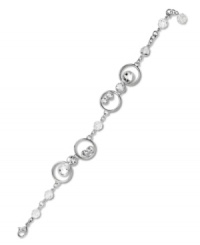 It's crystal clear that this beautiful, Beads Bracelet from Swarovski will have an an elegant effect however you wear it! Embellished with crystal beading and bezel-set crystals, it's crafted in silver tone mixed metal with a secure lobster clasp. Approximate length: 7-1/4 inches. It's crystal clear that this beautiful, Beads Bracelet from Swarovski will have an an elegant effect however you wear it! Embellished with crystal beading and bezel-set crystals, it's crafted in silver tone mixed metal with a secure lobster clasp. Approximate length: 7-1/4 inches.