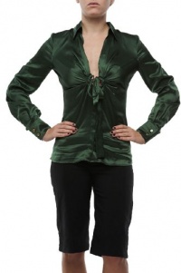 Roberto Cavalli - Silk Top Blouse Shirt Green Roberto Cavalli - Silk Top Blouse Shirt Green