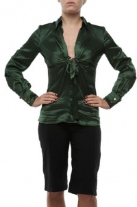 Roberto Cavalli - Silk Top Blouse Shirt Green