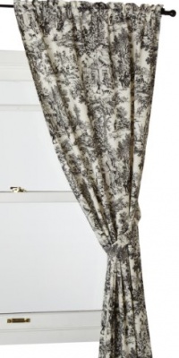Victoria Park Toile 68-Inch-by-54 Inch Tailored Panel Pair with Tiebacks, Black Victoria Park Toile 68-Inch-by-54 Inch Tailored Panel Pair with Tiebacks, Black