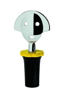 A di Alessi Anna Stop 2 Bottle Stopper, Black A di Alessi Anna Stop 2 Bottle Stopper, Black