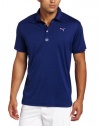 Puma Golf Men's Stripe Yoke Tech Polo Tee, Blue Depths, Medium