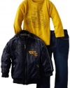 Calvin Klein Boys 2-7 Tee And Jean Jacket, Navy, 3T