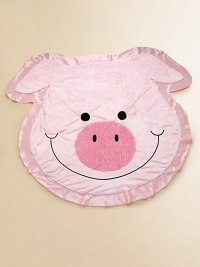 Snuggle up baby in this adorable blanket, made with luxuriously plush minky fabric, trimmed and backed with silky, charmeuse satin, an embroidered cheek-to-cheek smile and a plush embossed ribbon nose.Silky charmeuse satin trimAbout 48 X 56PolyesterMachine washImported Snuggle up baby in this adorable blanket, made with luxuriously plush minky fabric, trimmed and backed with silky, charmeuse satin, an embroidered cheek-to-cheek smile and a plush embossed ribbon nose.Silky charmeuse satin trimAbout 48 X 56PolyesterMachine washImported