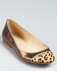 Capped in leopard calf hair, Enzo Anigiolini's Comfty offers a dressed-up take on the ballet flat. Capped in leopard calf hair, Enzo Anigiolini's Comfty offers a dressed-up take on the ballet flat.