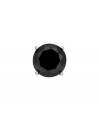 Back to black. A single black diamond (1/3 ct. t.w.) makes a poignant statement on this stainless steel stud earring for men. Approximate diameter: 3-4/5 mm. Back to black. A single black diamond (1/3 ct. t.w.) makes a poignant statement on this stainless steel stud earring for men. Approximate diameter: 3-4/5 mm.