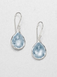 From the Rock Candy® Collection. A chic style with a faceted, teardrop shaped blue topaz set in hammered sterling silver. Blue topazSterling silverDrop, about .4Hook backImported From the Rock Candy® Collection. A chic style with a faceted, teardrop shaped blue topaz set in hammered sterling silver. Blue topazSterling silverDrop, about .4Hook backImported