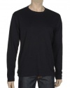 Zegna Sport Mens Long Sleeve Crewneck Cotton T-Shirt Medium M Dark Blue Tee