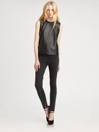 High-rise leggings with a touch of stretch, renewed by five-pocket styling and city-ready zippered cuffs. THE FITSkinny fitHigh rise, about 11Inseam, about 30THE DETAILSButton closureZip flyFive-pocket styleZippered cuffs98% cotton/2% elastaneMachine washImported of Italian fabricModel shown is 5'10 (177cm) wearing US size 2. High-rise leggings with a touch of stretch, renewed by five-pocket styling and city-ready zippered cuffs. THE FITSkinny fitHigh rise, about 11Inseam, about 30THE DETAILSButton closureZip flyFive-pocket styleZippered cuffs98% cotton/2% elastaneMachine washImported of Italian fabricModel shown is 5'10 (177cm) wearing US size 2.