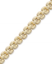 It's called a status link for a reason. Slip on a touch of luxury with this 14k gold bracelet. Approximate length: 7-1/2 inches. It's called a status link for a reason. Slip on a touch of luxury with this 14k gold bracelet. Approximate length: 7-1/2 inches.