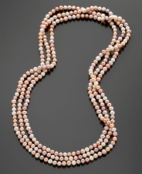 A new classic. Refresh your look with pink cultured freshwater pearls (7.5–8 mm). This endless strand features 100 inches to double or triple wrap for a posh, fresh look. A new classic. Refresh your look with pink cultured freshwater pearls (7.5–8 mm). This endless strand features 100 inches to double or triple wrap for a posh, fresh look.